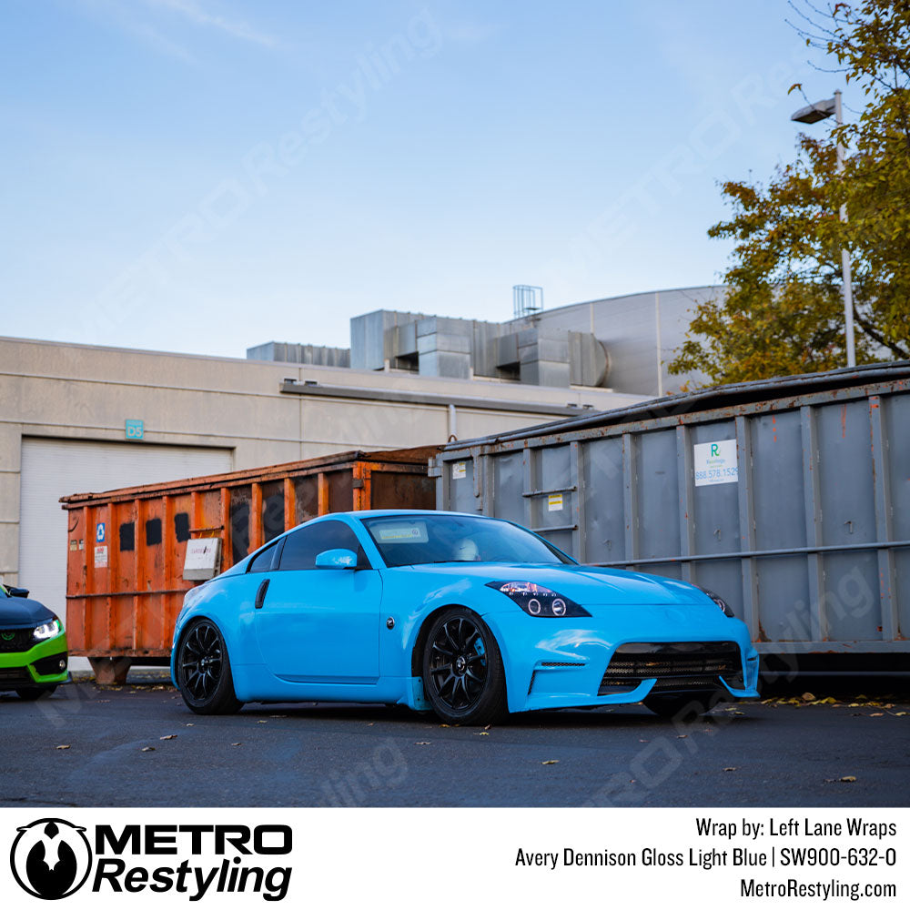 Light Blue Nissan Vinyl Wrap