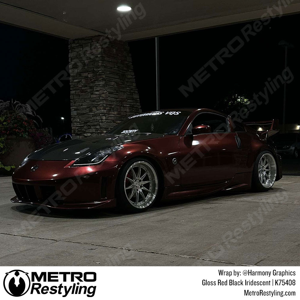 red black vinyl car wrap