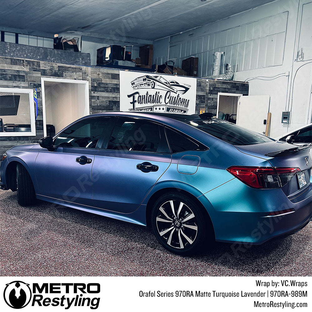 Matte Turquoise Lavender Honda Vinyl Wrap