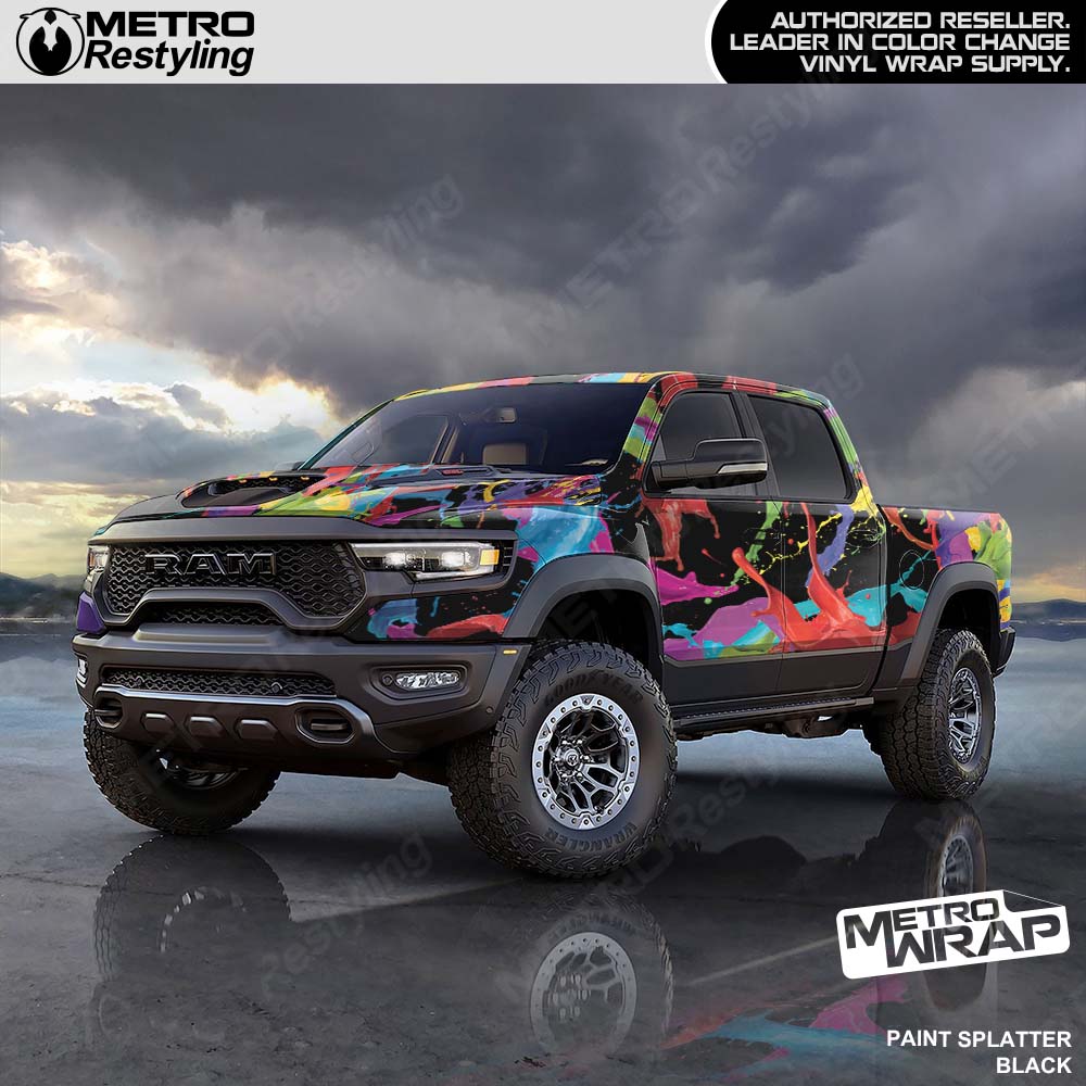 Black paint truck wrap