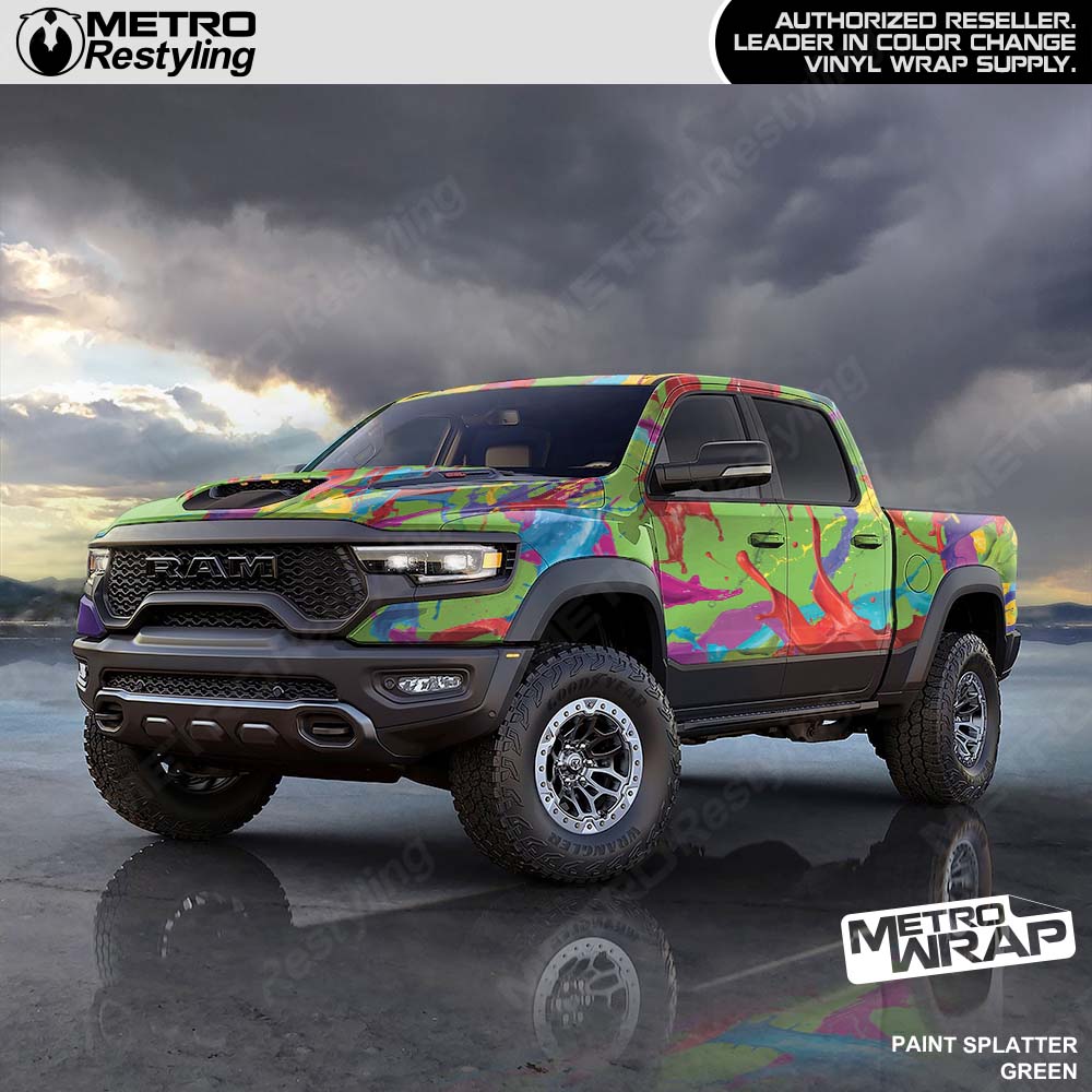 Green paint truck wrap