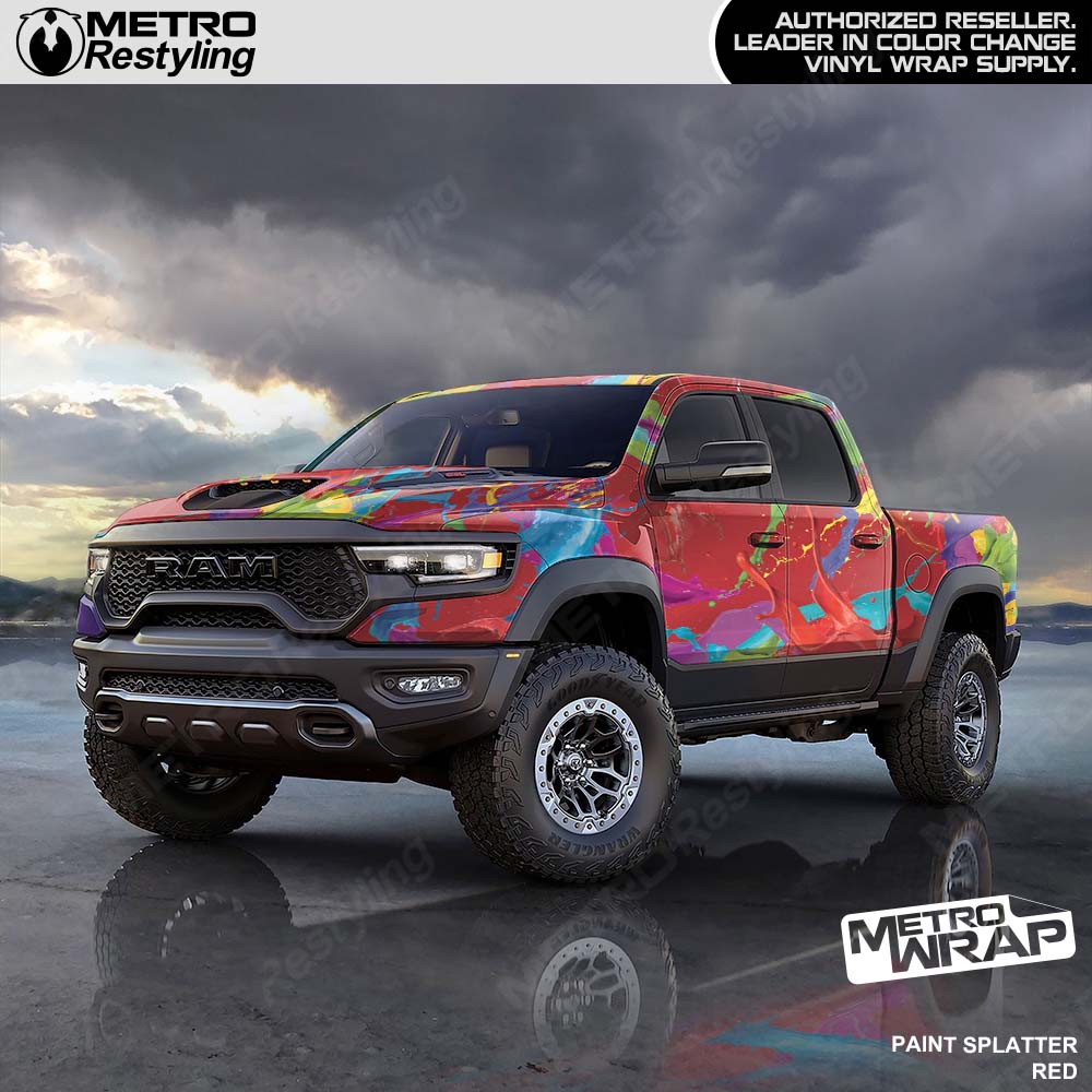 Red paint truck wrap