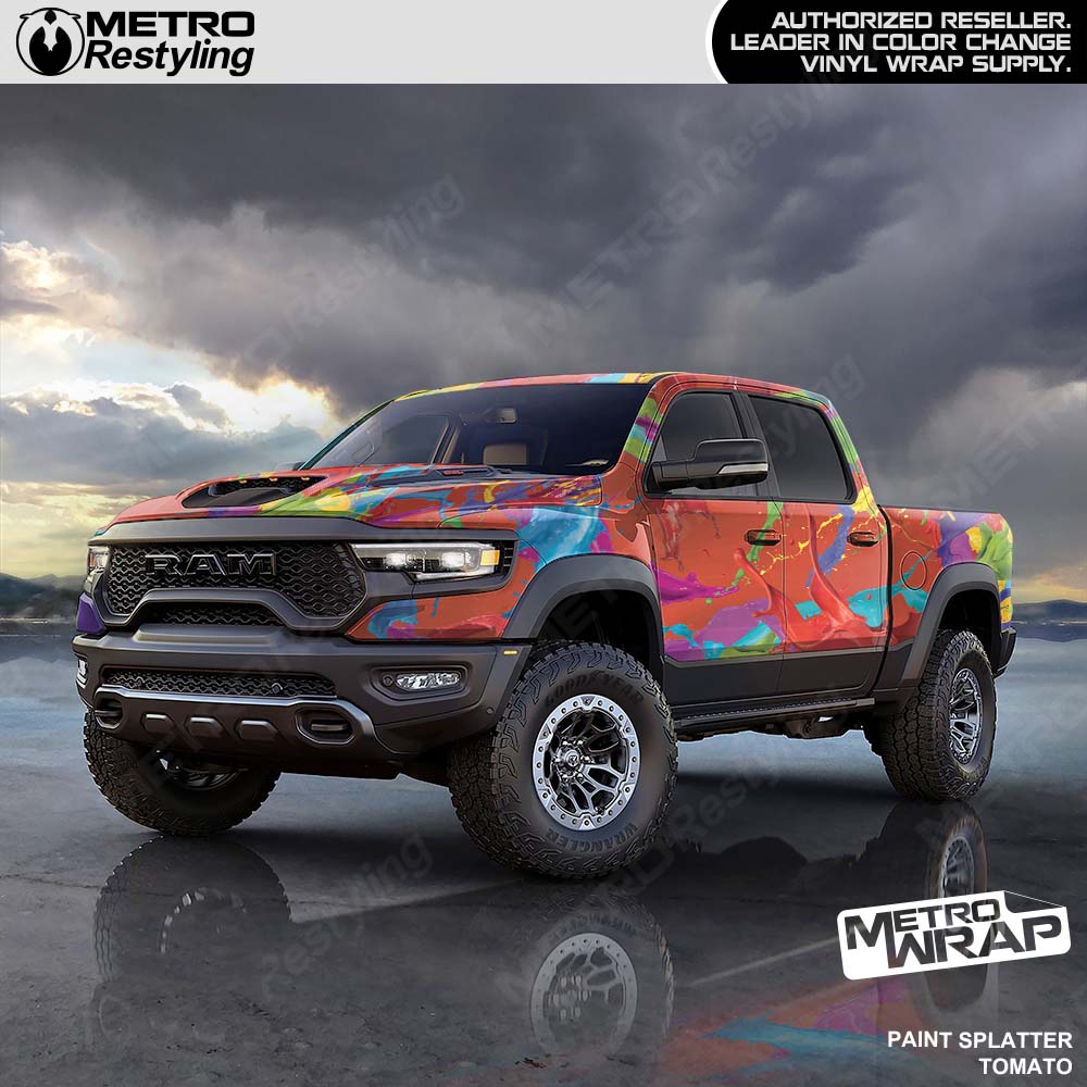 Red paint truck wrap