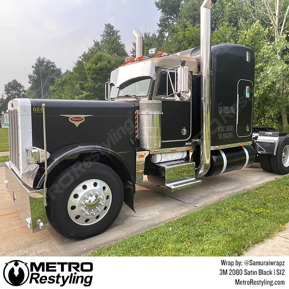 Satin Black Vinyl Wrapped Truck