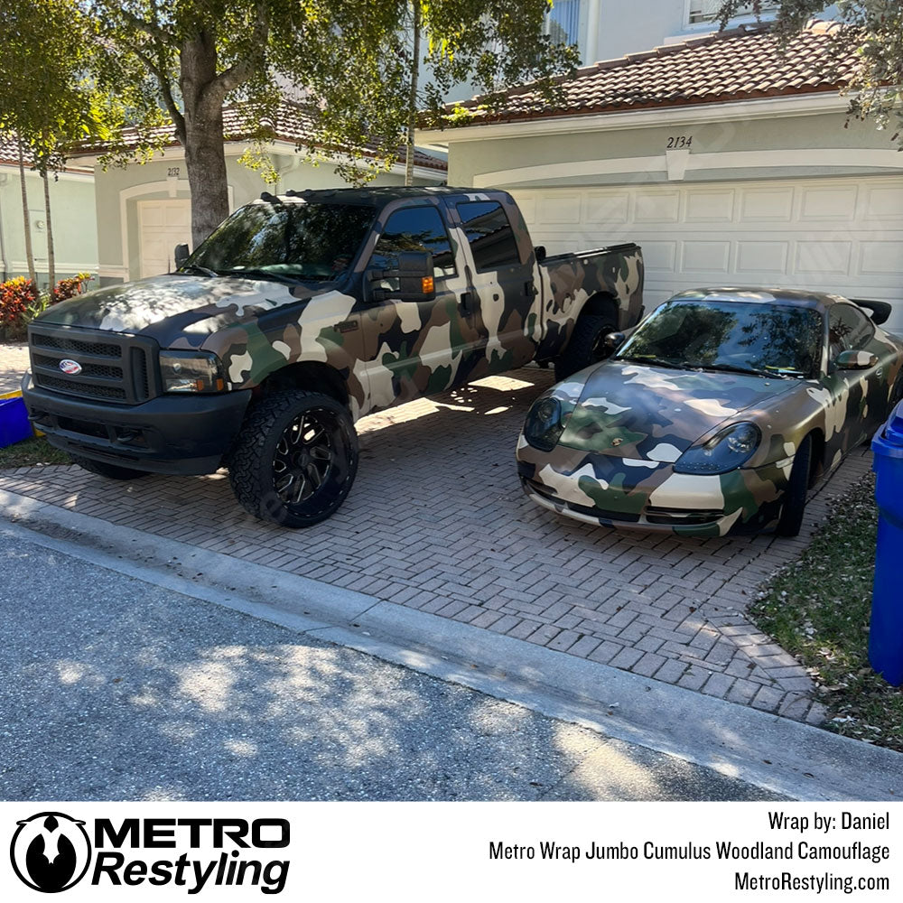 porsche woodland camo wrap