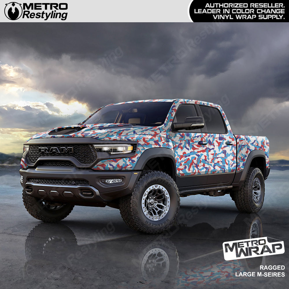 Ragged M Series Camo vinyl truck wrap