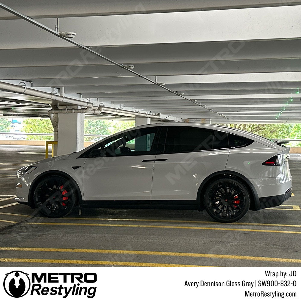 Gloss Gray Tesla Vinyl Wrap