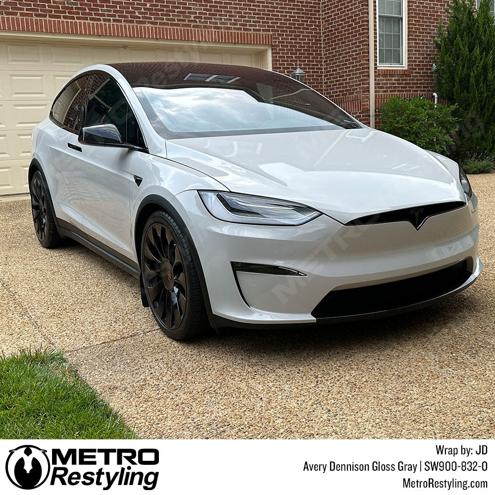 Gloss Gray Tesla Vinyl Wrap