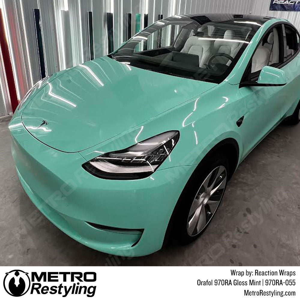 Tesla vinyl wrapped tiffany blue