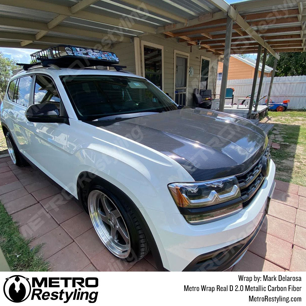 Metallic Carbon Fiber Vinyl Hood Wrap