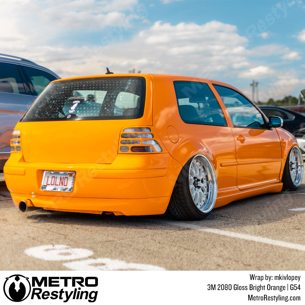 Gloss Bright Orange Volkswagen Vinyl Wrap