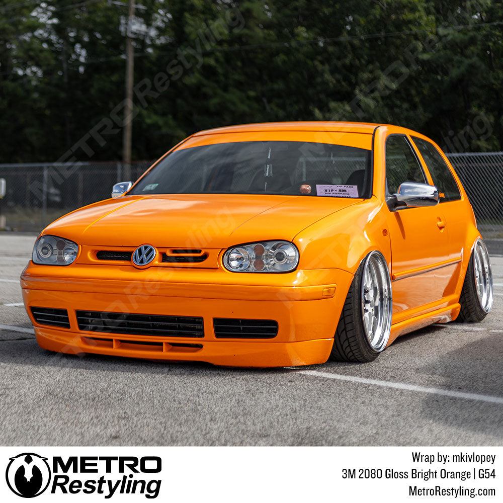 Gloss Bright Orange Volkswagen Vinyl Wrap