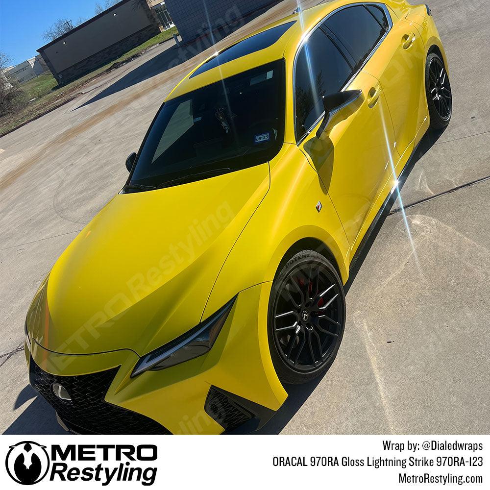Lexus yellow vinyl wrap