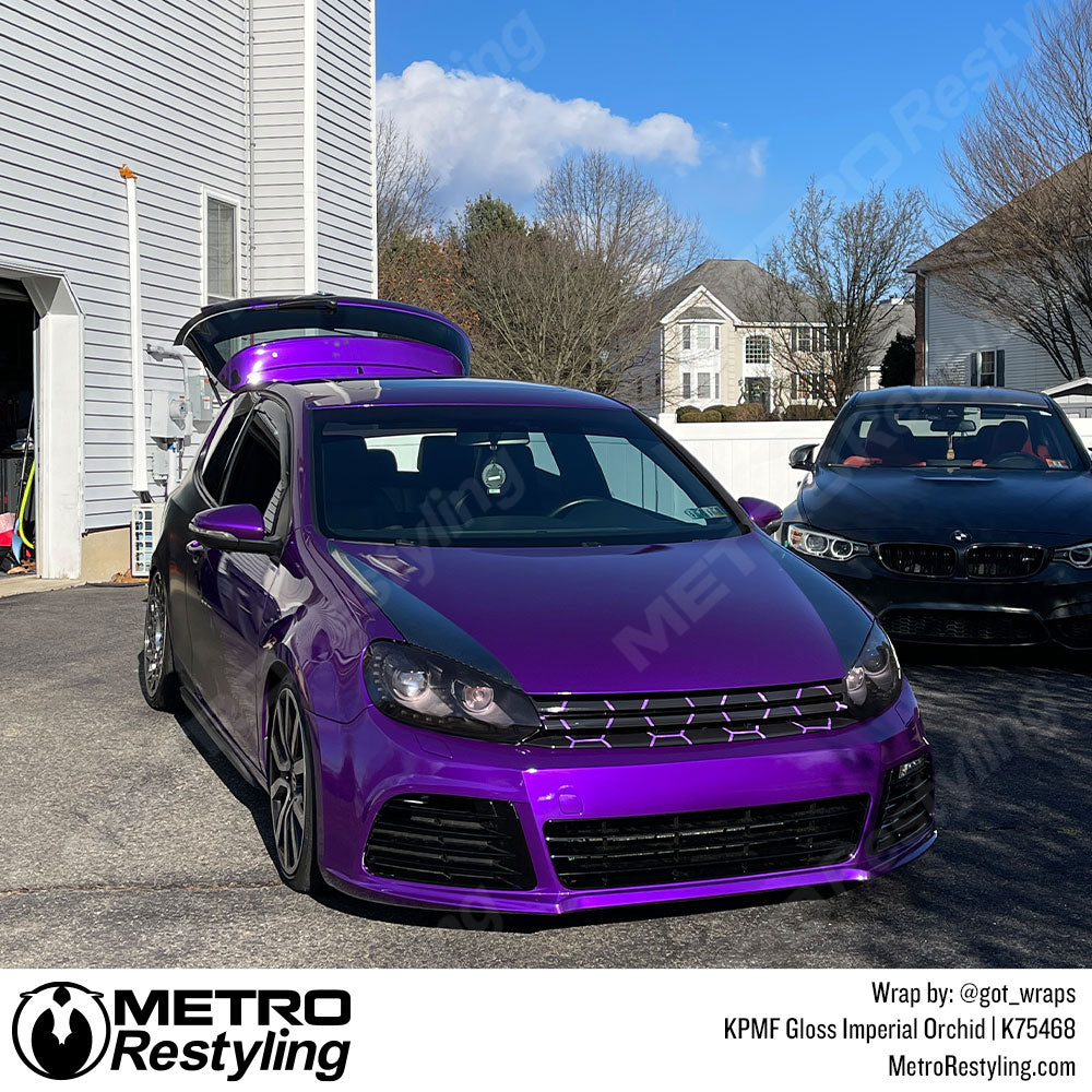 gloss purple volkswagen vinyl wrap