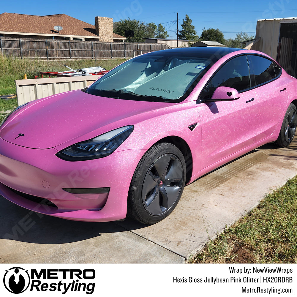 pink tesla wrap