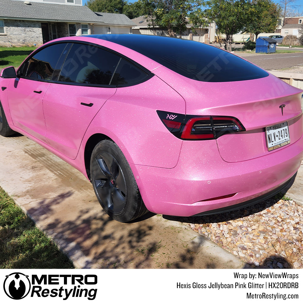 pink tesla wrap