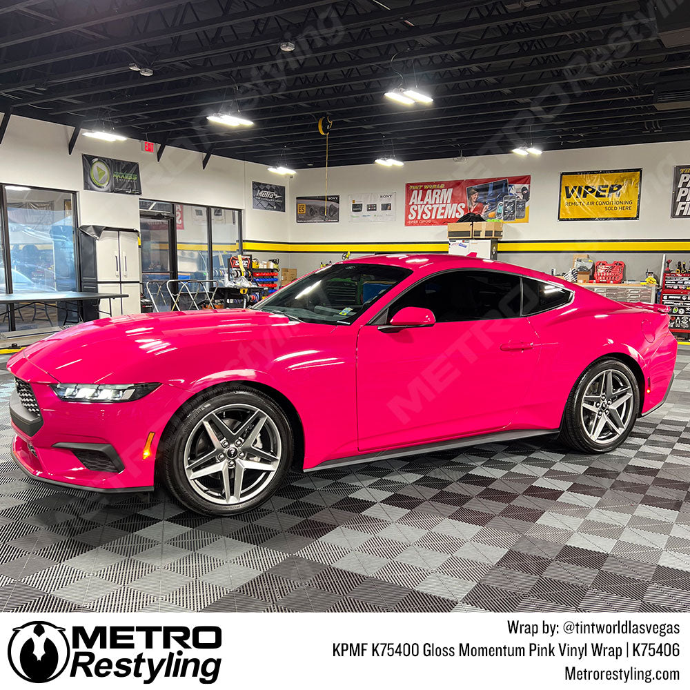 pink ford mustang wrap