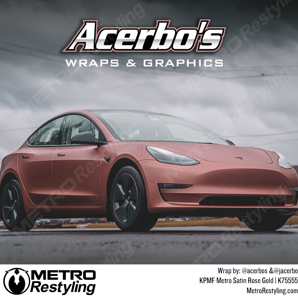 " acerbos "satin rose gold tesla