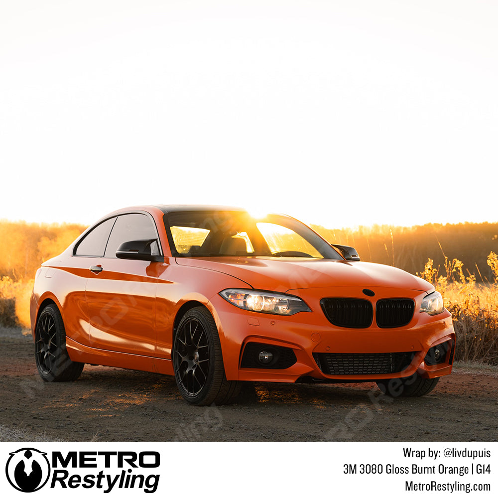 Gloss orange bmw vinyl wrap