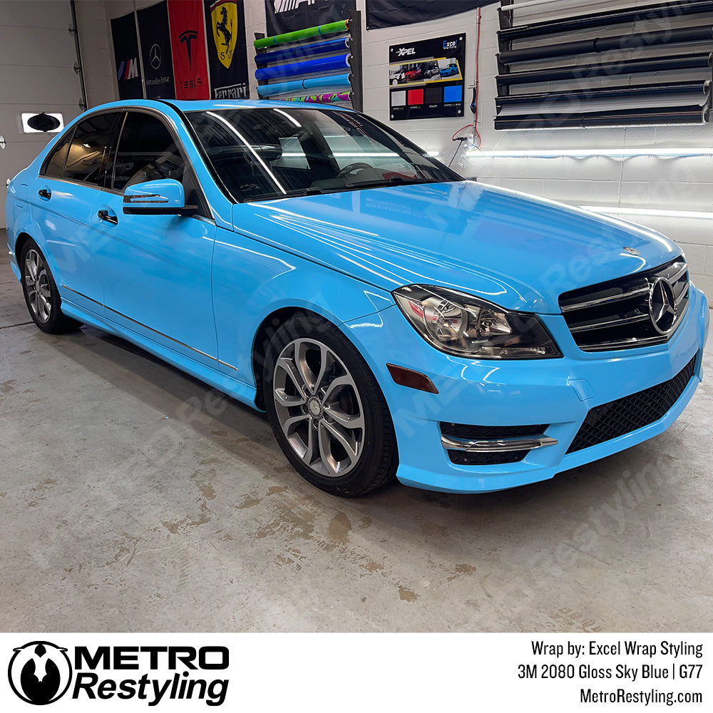 3M 2080 Gloss Sky Blue Vinyl Wrap | G77