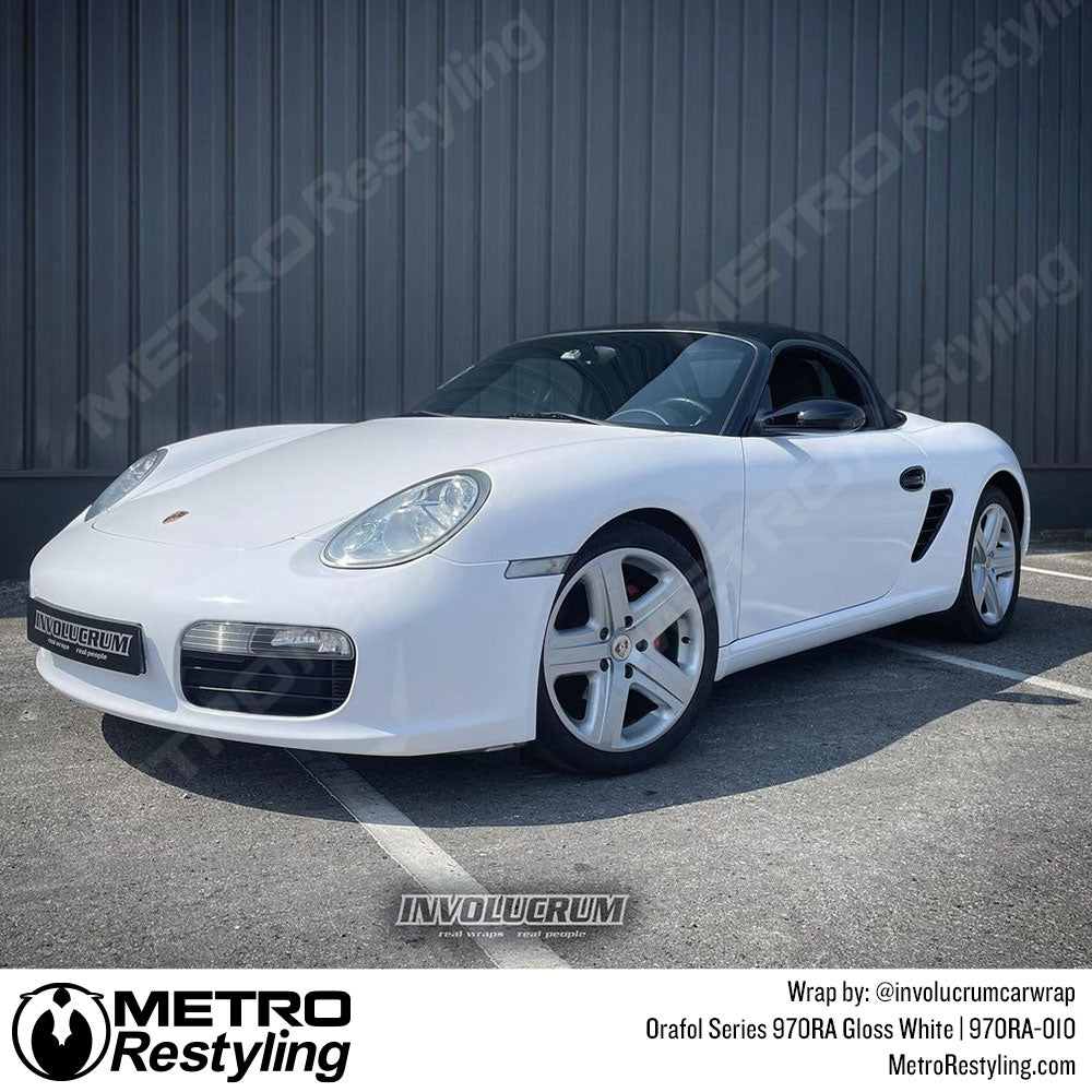 Gloss white porsche wrap