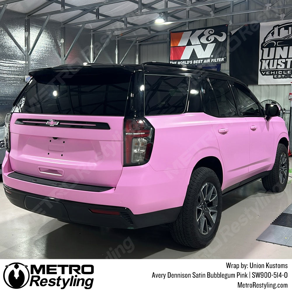 satin pink tahoe vinyl wrap