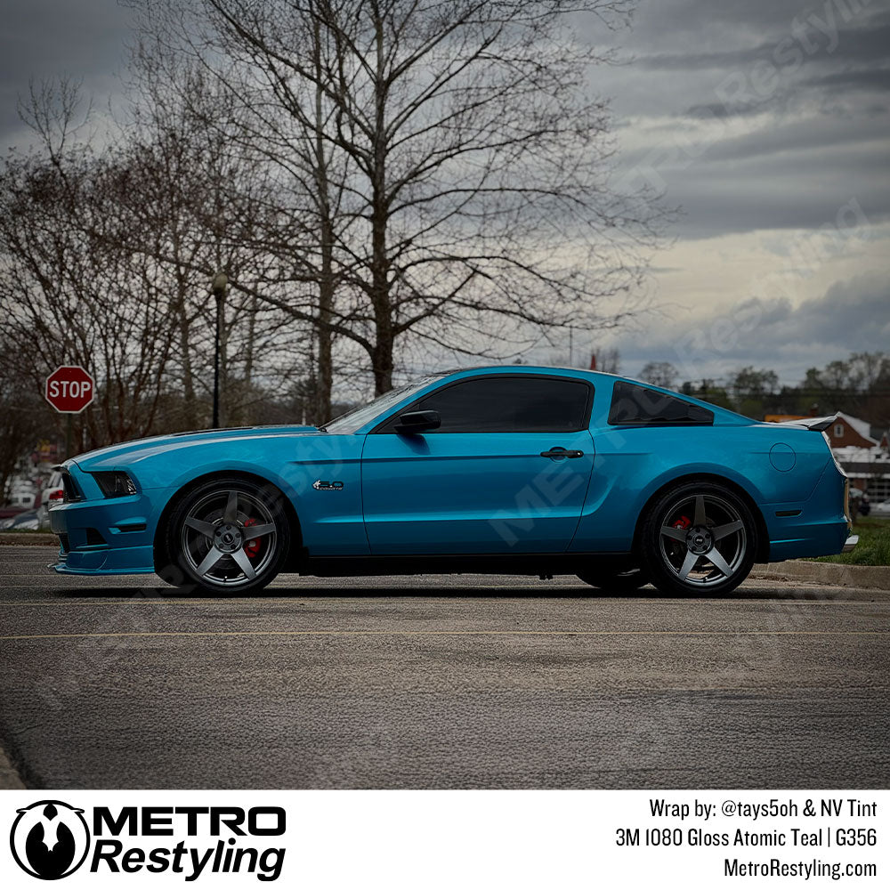 blue mustang wrap