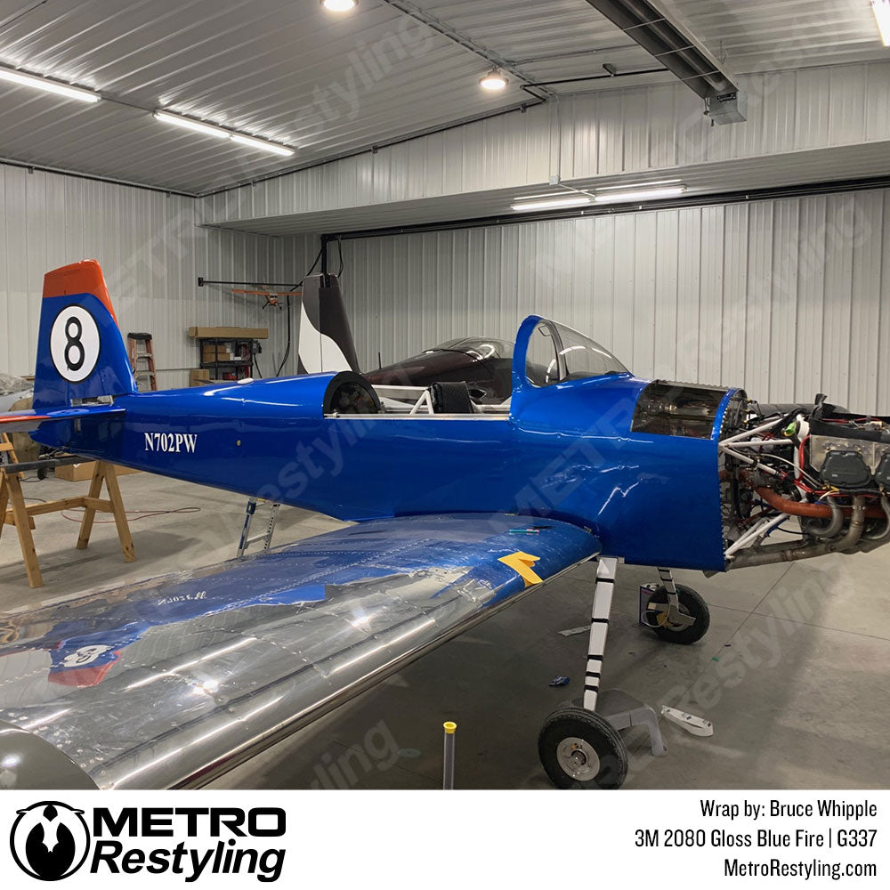gloss blue fire plane wrap