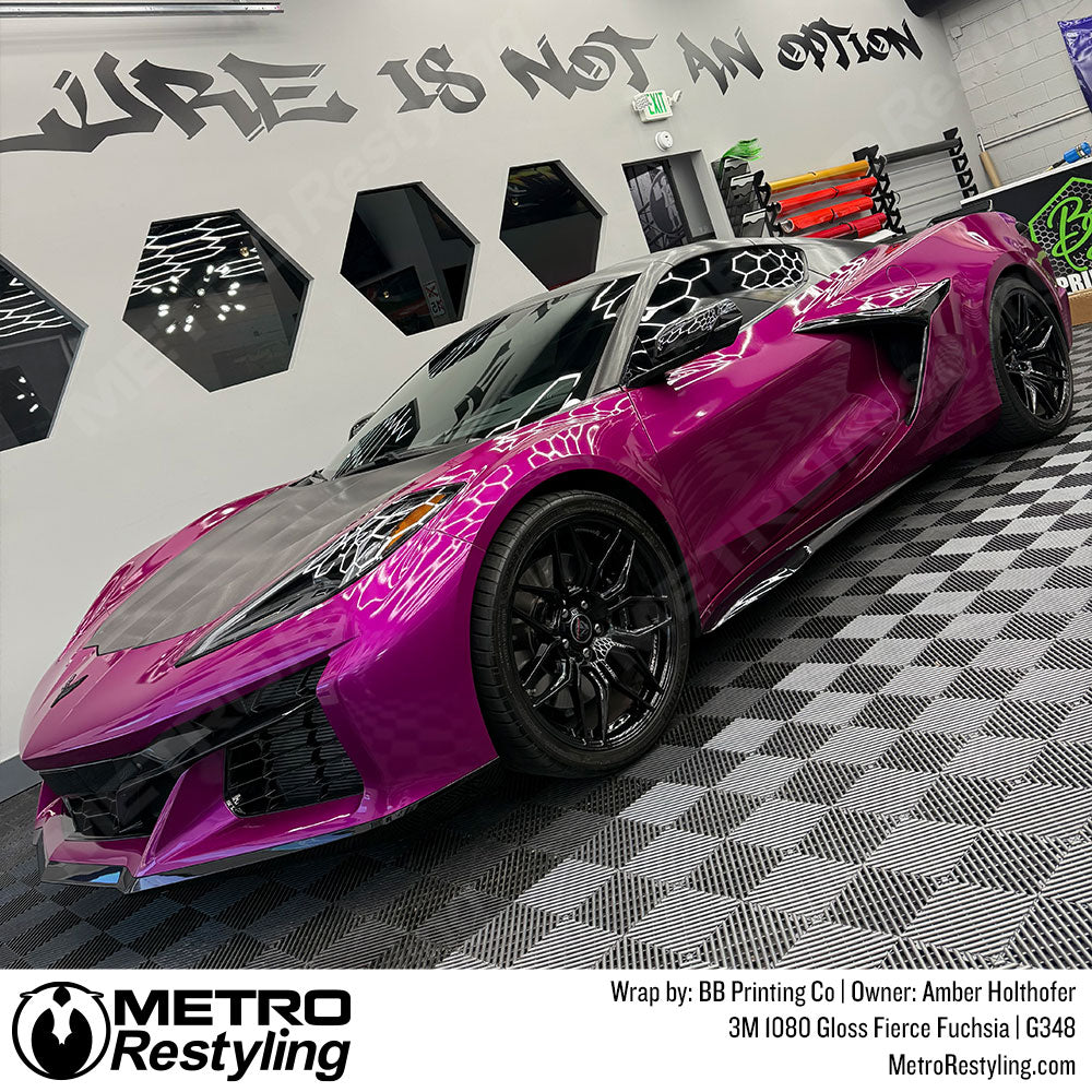 fuchsia corvette wrap