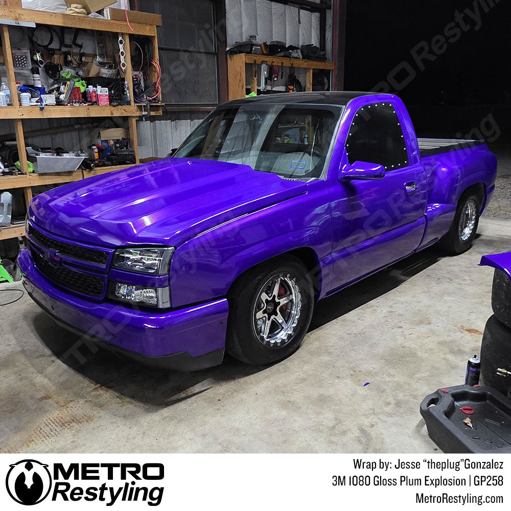 Chevy Silverado Wrapped in Purple Vinyl