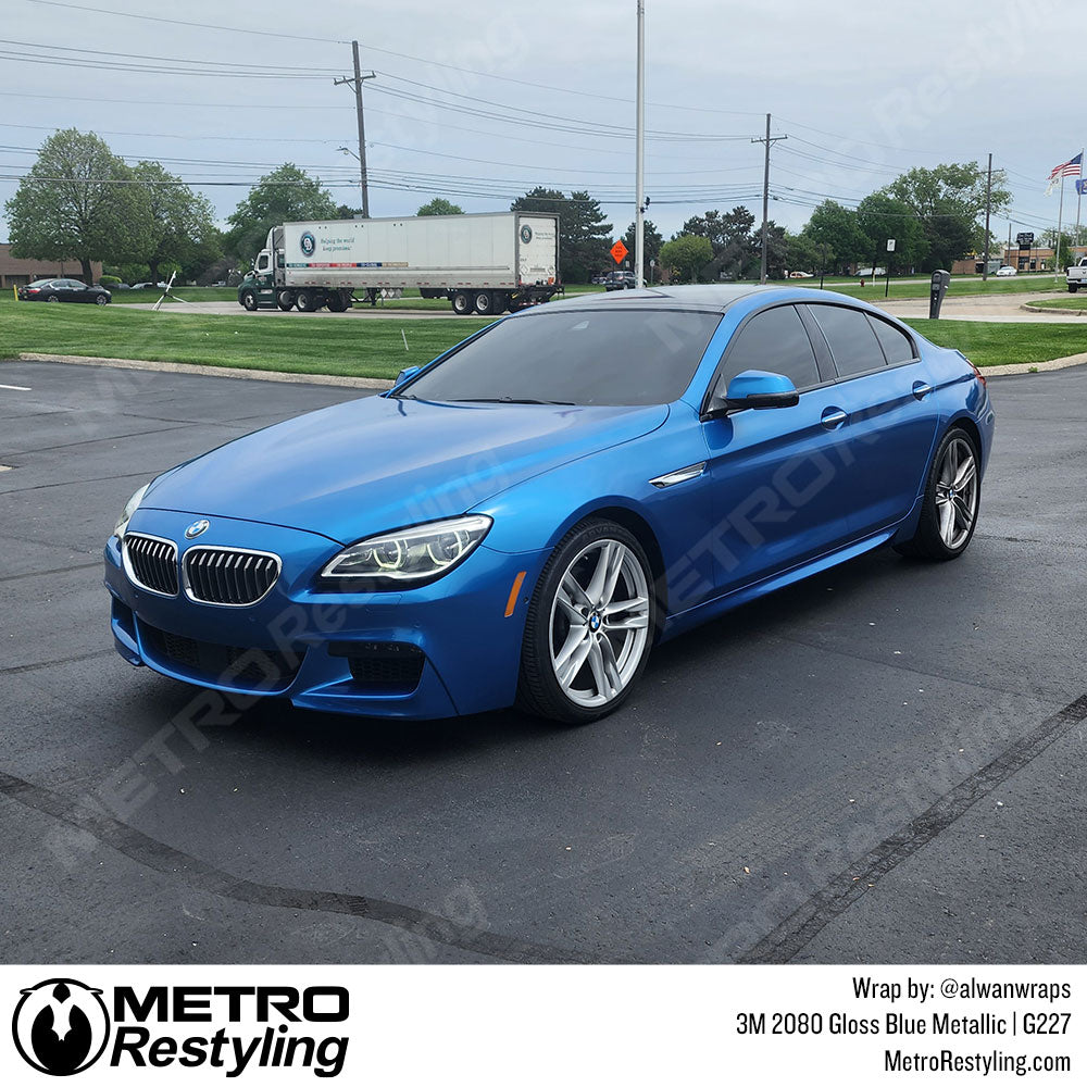 blue bmw wrap