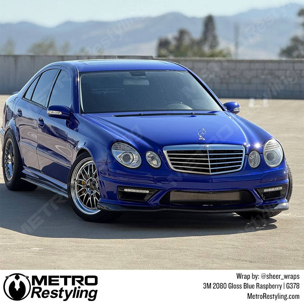 Blue Mercedes vinyl wrap