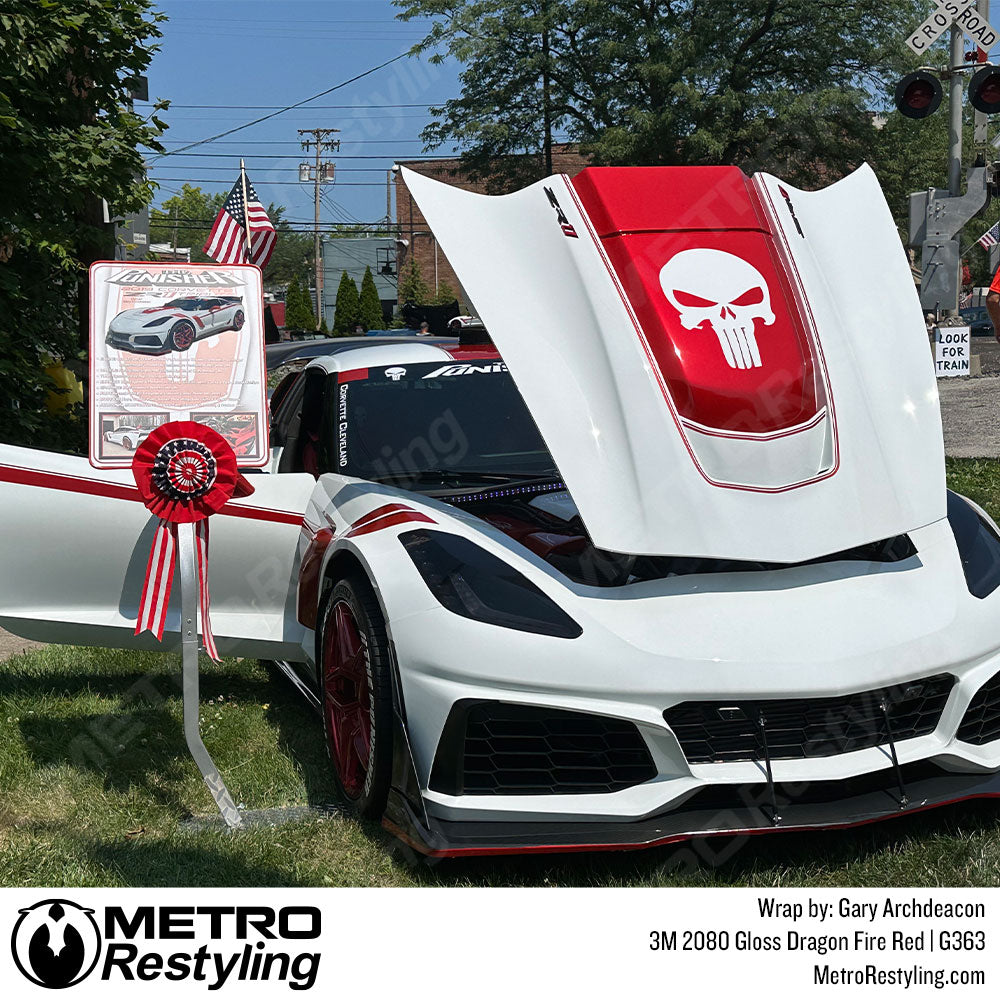 gloss red corvette accent wrap