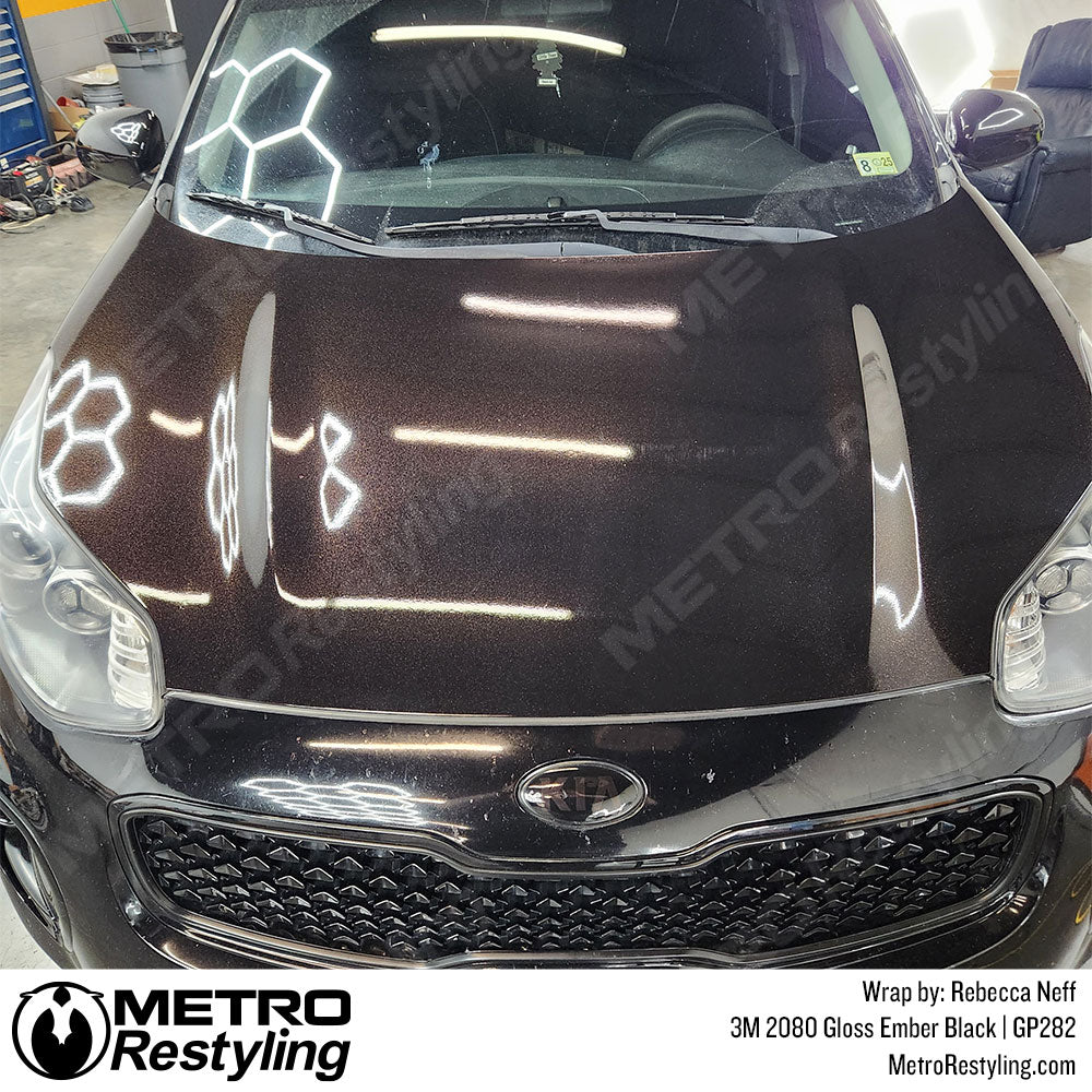 metallic black kia wrap