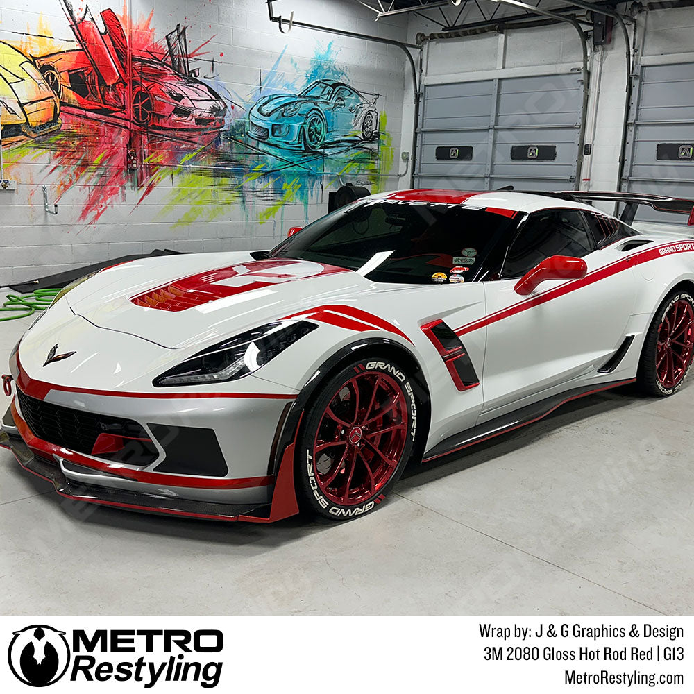 red corvette grand sport wrap