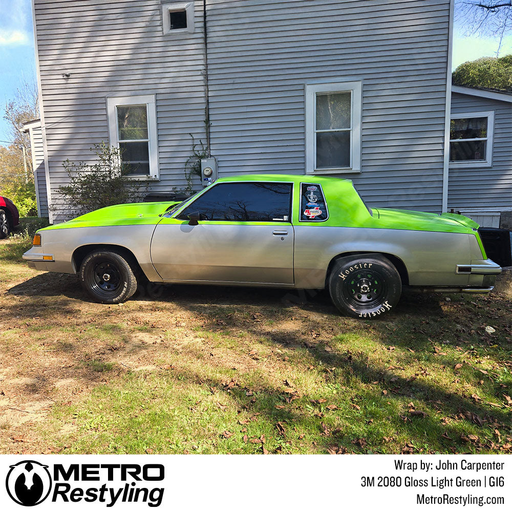 cutlass sedan with green wrap