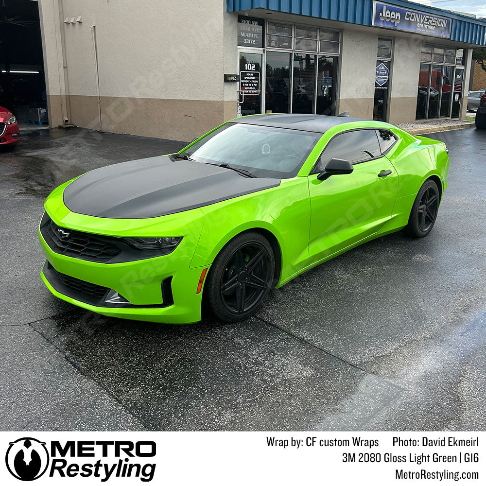 light green camaro vinyl wrap