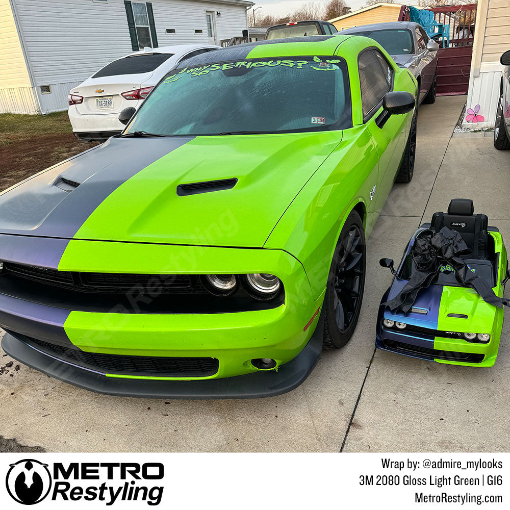 light green car wrap