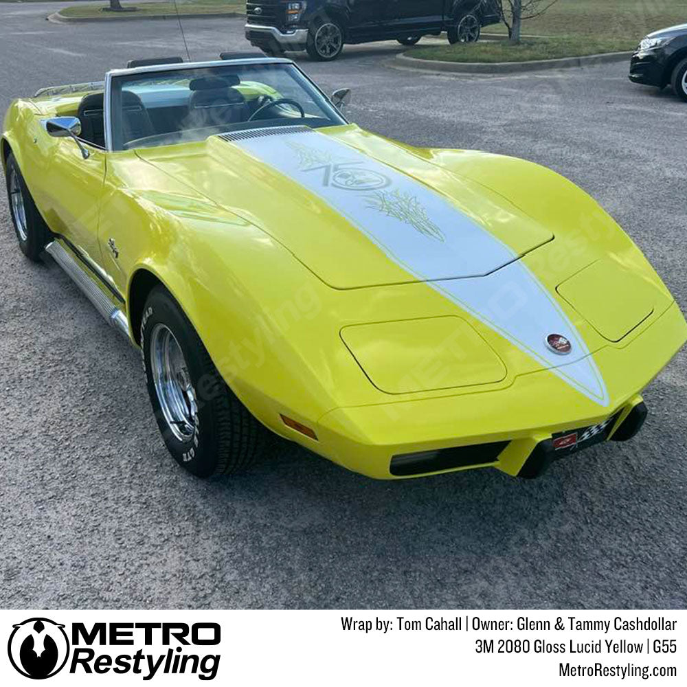 yellow corvette stingray wrap