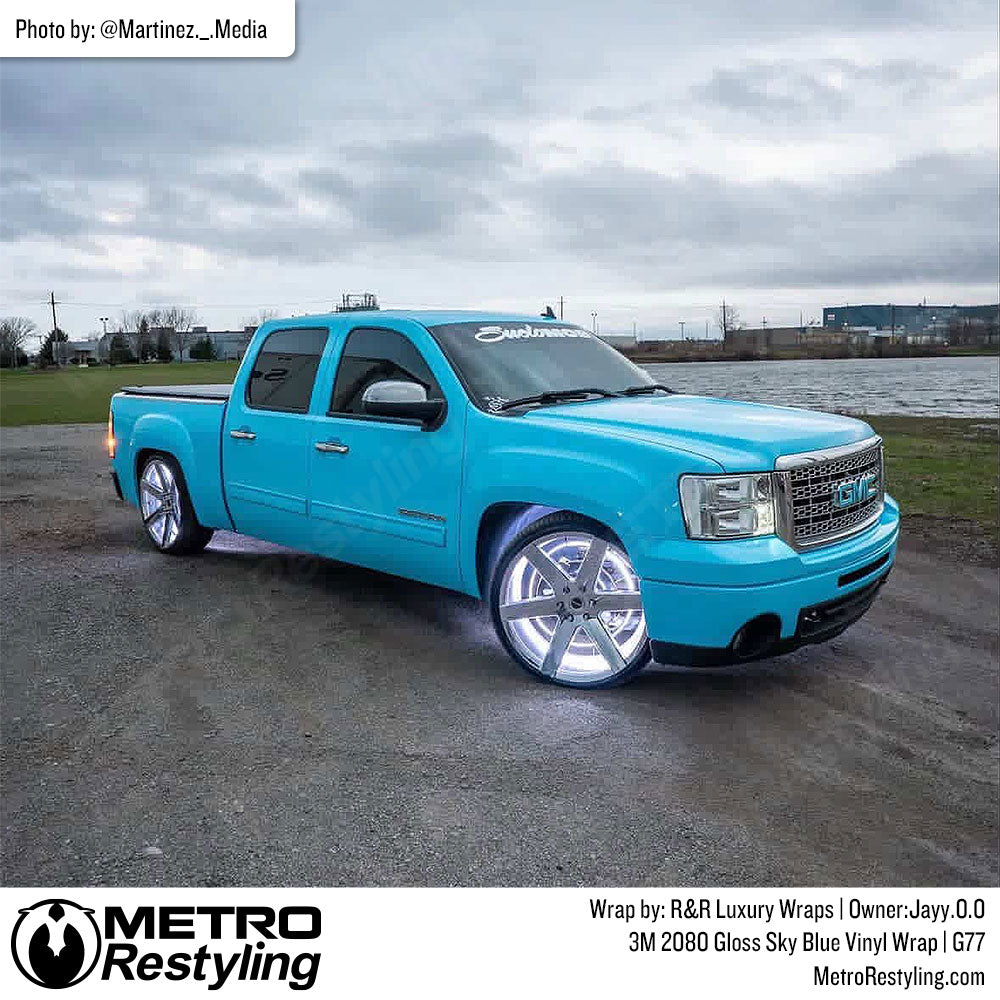3M 2080 Gloss Sky Blue Vinyl Wrap | G77