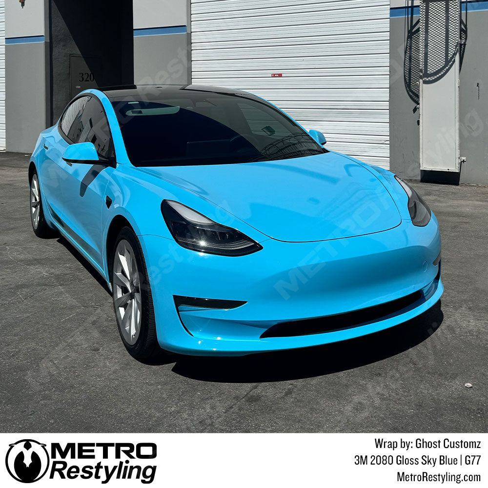 blue tesla wrap
