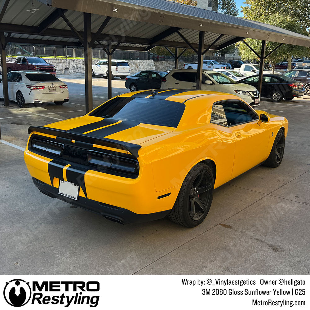 yellow dodge challenger wrap
