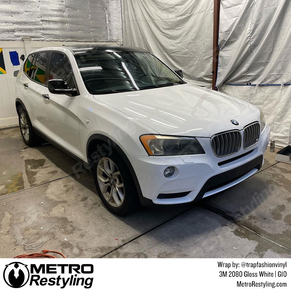 gloss white bmw wrap