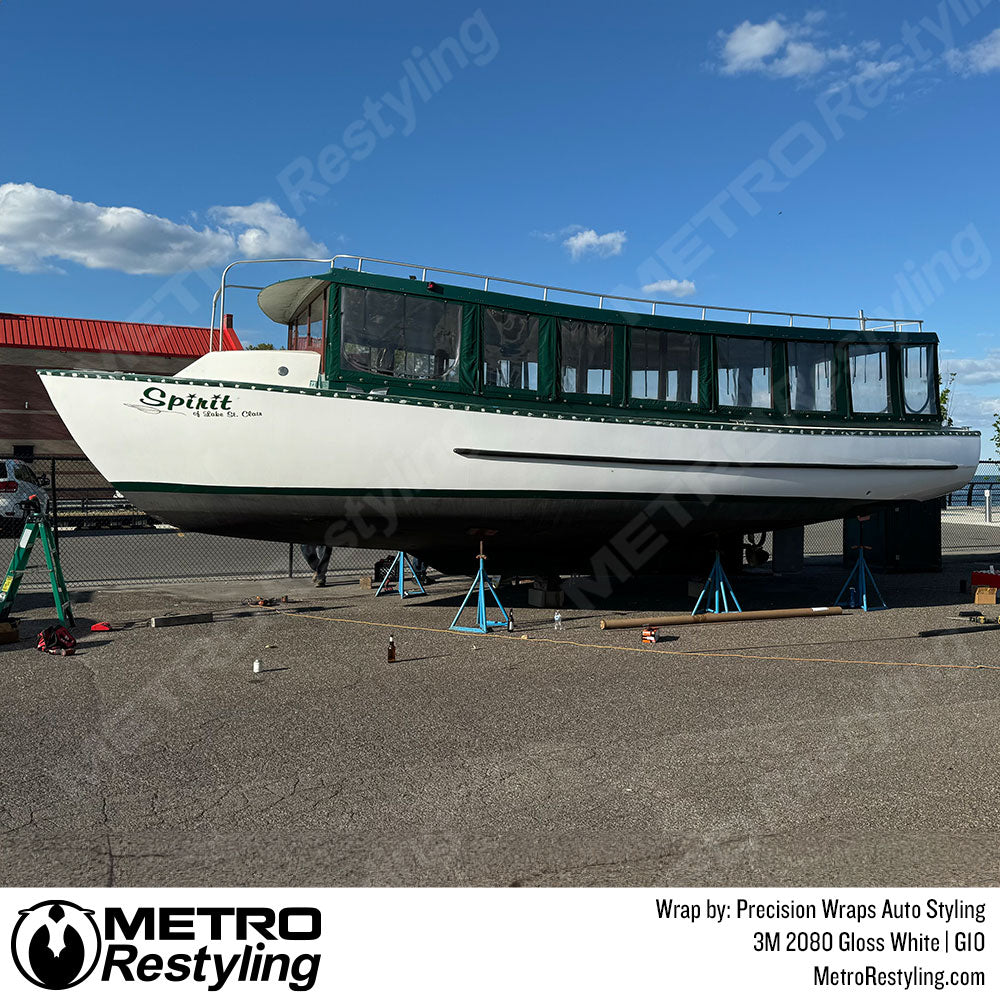 gloss white boat wrap