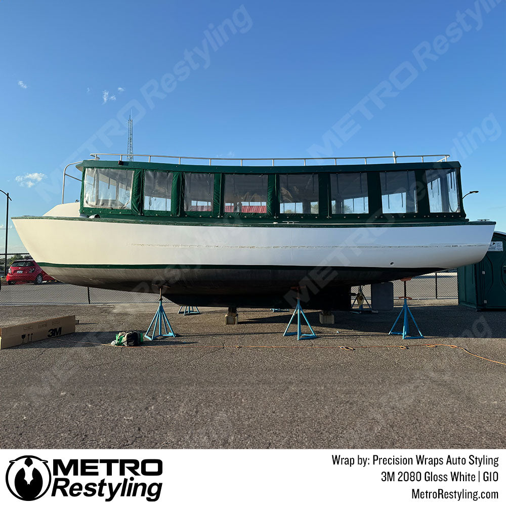 white boat wrap