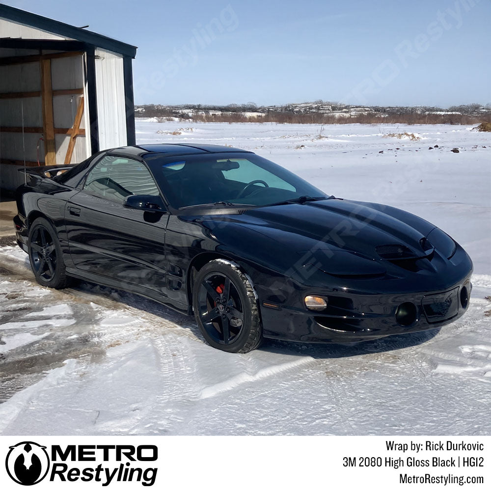 high gloss black car wrap