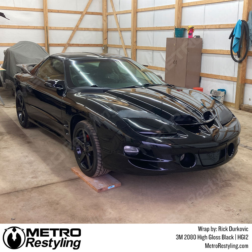 high gloss black car wrap