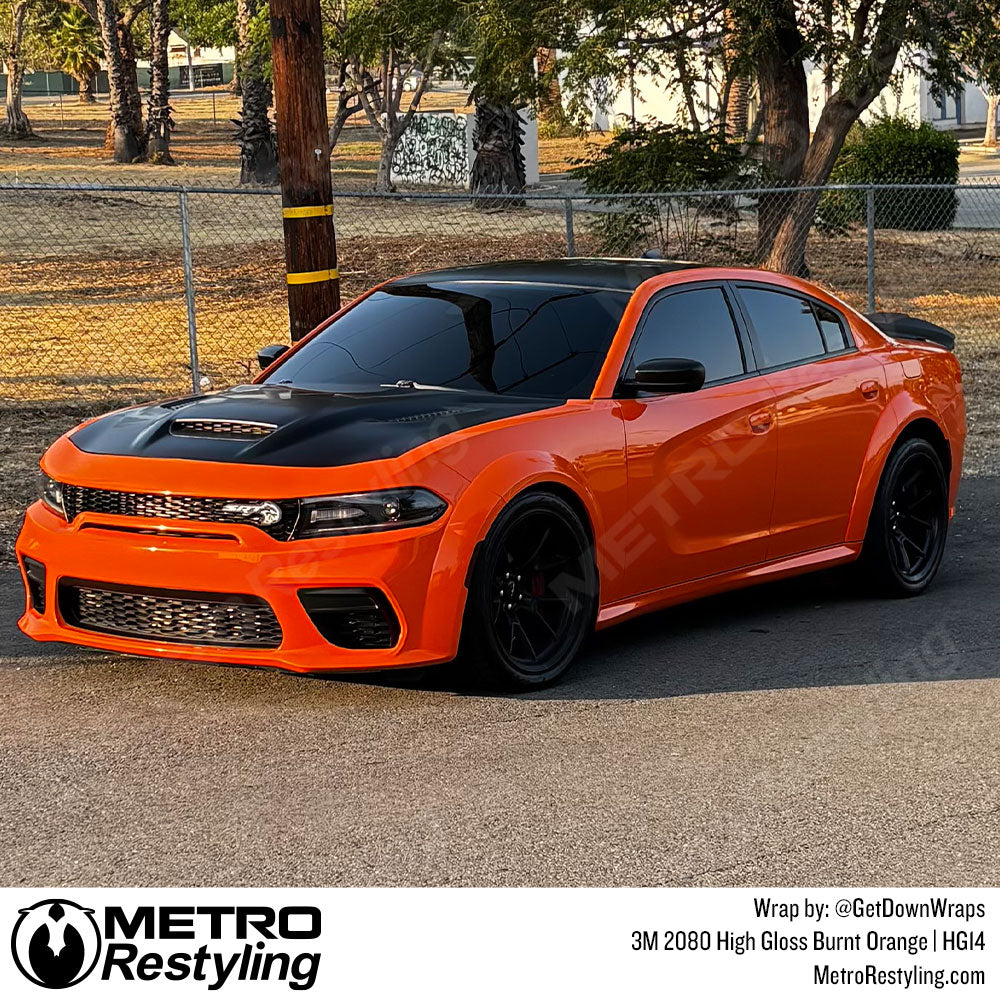 Orange Dodge Charger Wrap