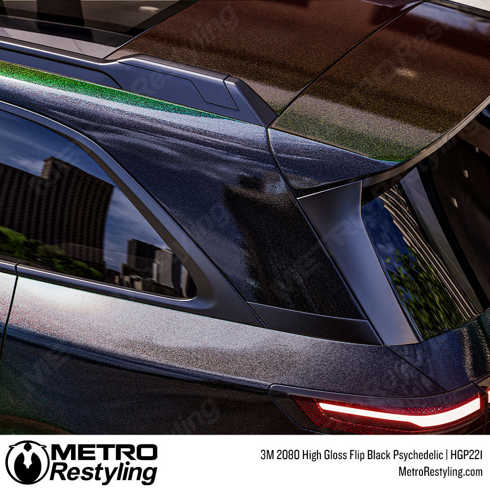 3M 2080 High Gloss Flip Black Psychedelic Vinyl Wrap