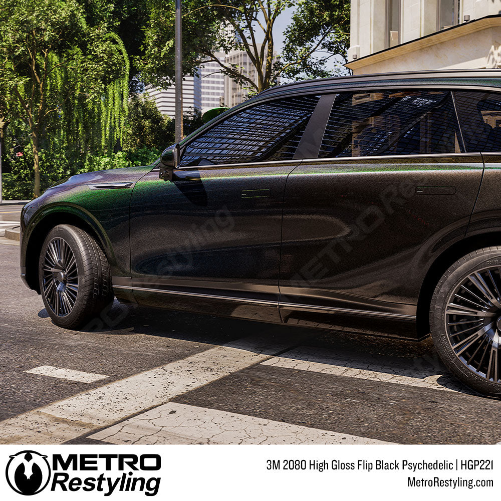 3M 2080 High Gloss Flip Black Psychedelic Vinyl Wrap